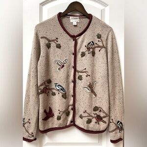 Christopher & Banks Vintage Embroidered Cardigan